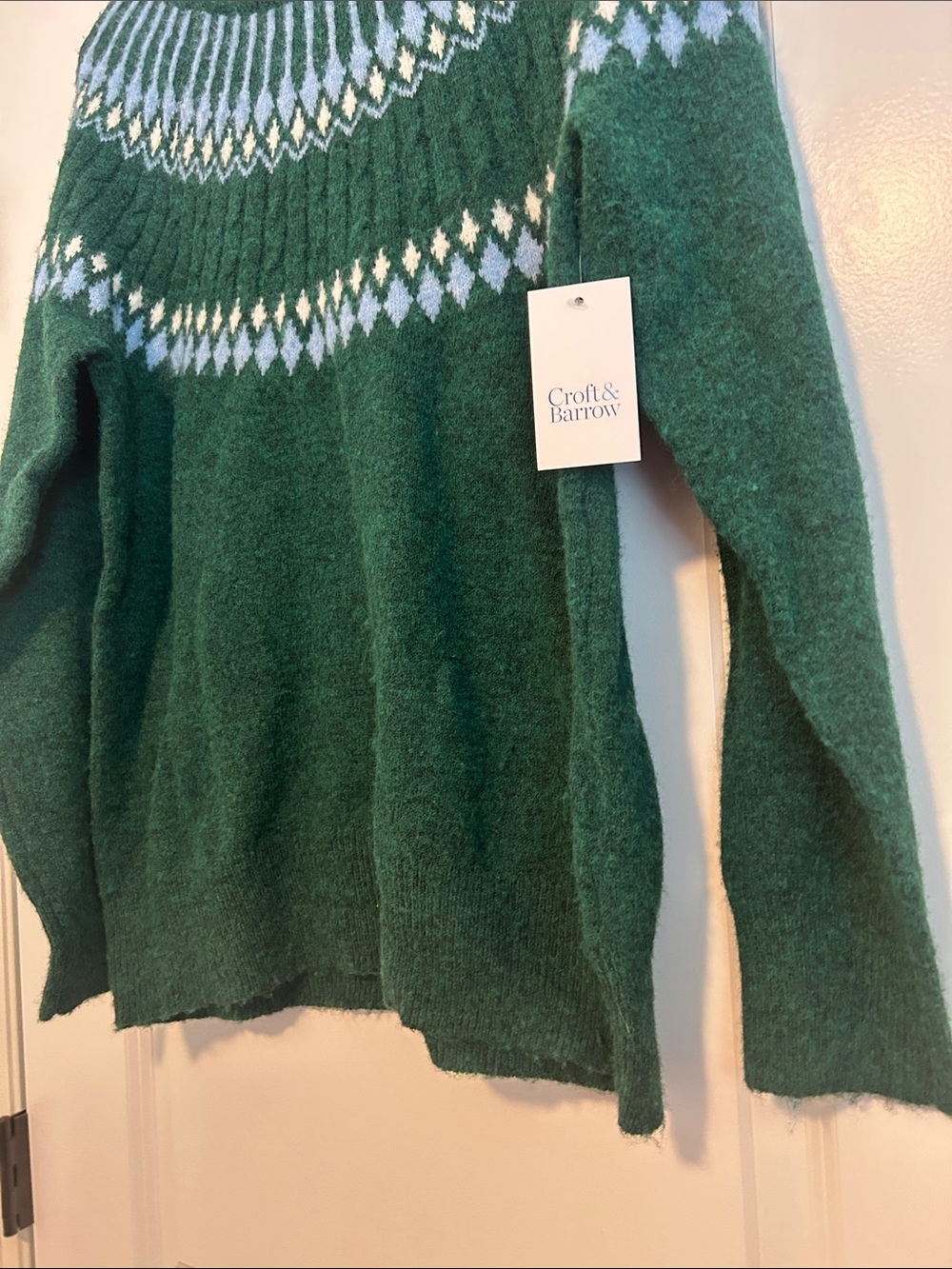 NWT croft & barrow Green Fair Isle Sweater Size Large - Picture 3 of 8